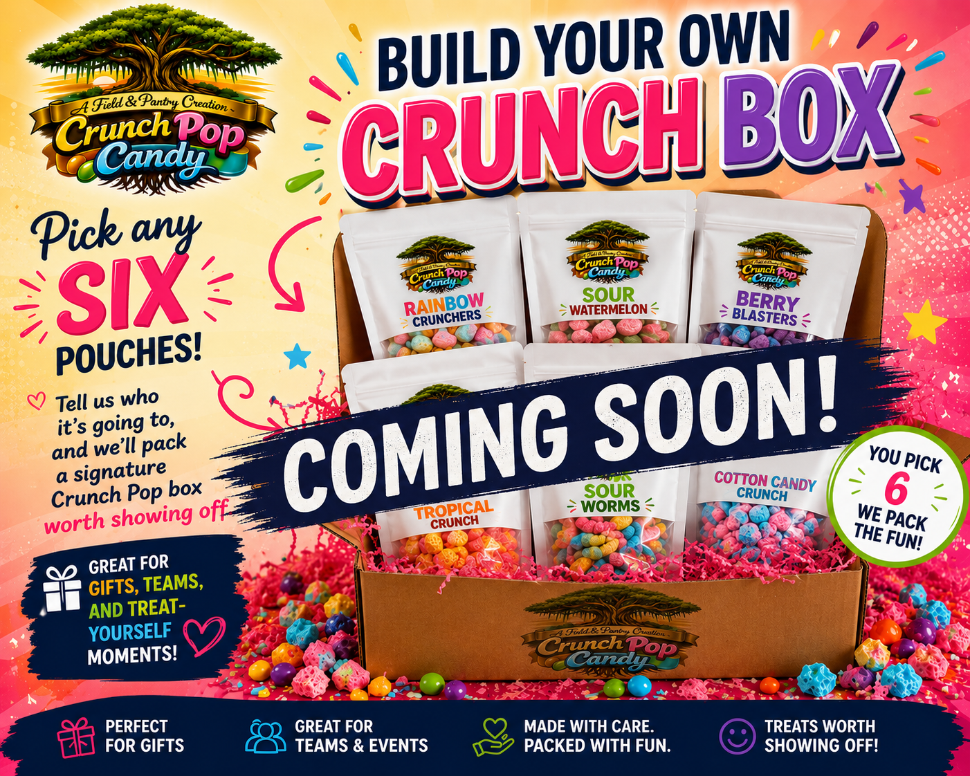 Build Your Own Crunch Box β pick any six pouches, coming soon